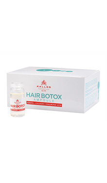Kallos Botox ampułki do włosów: keratyna kwas hialuronowy kolagen 6x10ml