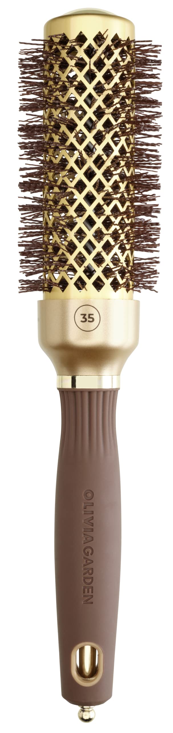 Olivia Garden szczotka do modelowania expert blowout shine wavy bristles gold&brown 35mm