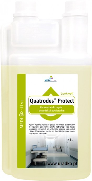 Quatrodes Protect Koncentrat do mycia i dezynfekcji powierzchni 1000ml również do solarium.