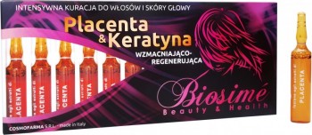 Ampułki do włosów placenta i keratyna 12szt x 10ml