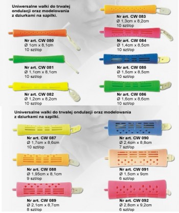 Wałki do trwałej i modelowania zapinane 10mm cw080