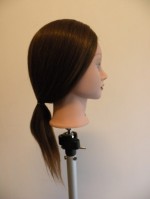 Główka fryzjerska naturalny gęsty włos 40cm damska NIKA jasny brąz