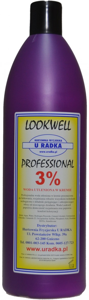 LOOKWELL LUX Woda utleniona w kremie OXY 3% 10vol 1000ml