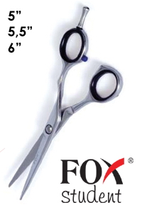 Fox Nożyczki fryzjerskie FOX STUDENT w czarnym etui na zamku 5\