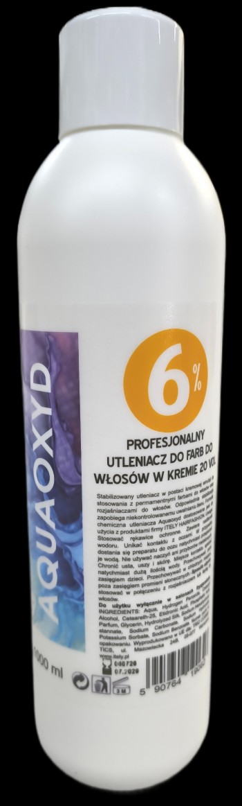 Itely Aquaoxyd woda utleniona w&nbsp;kremie do&nbsp;farb i&nbsp;rozjaśniaczy 6% 1000ml
