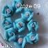 Evershine ceramiczne ozdoby 3D niebieskie róże